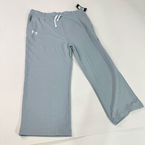 Under Armour Pants Womens Large Gray Solid Mid-Rise Wide-Leg Drawstrings NWT Cas